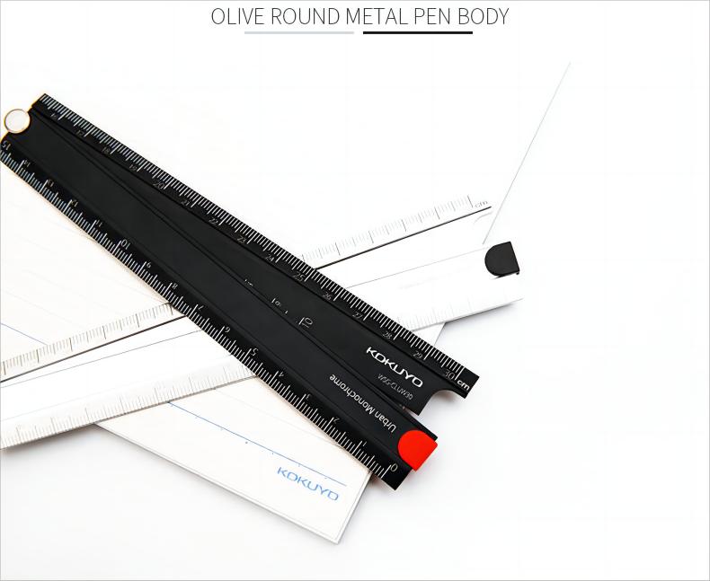 KOKUYO WSG-CLUW30D Folding Aluminum 30cm Ruler 160*24*3mm Black