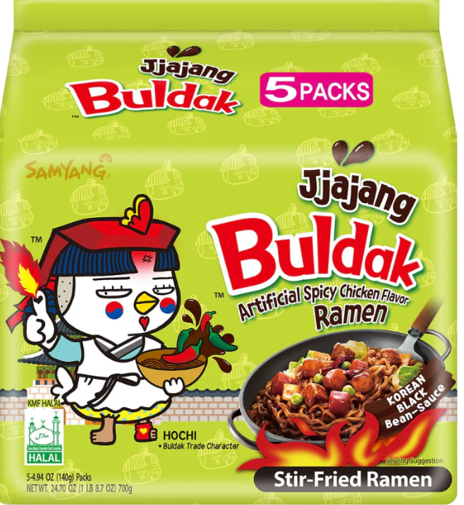 samyang buldak hot chicken flavor  jjajang ramen