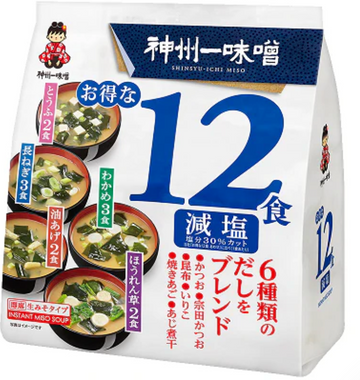 SHINSHUICHI INSTANT MISO SOUP LESS SALT 12P