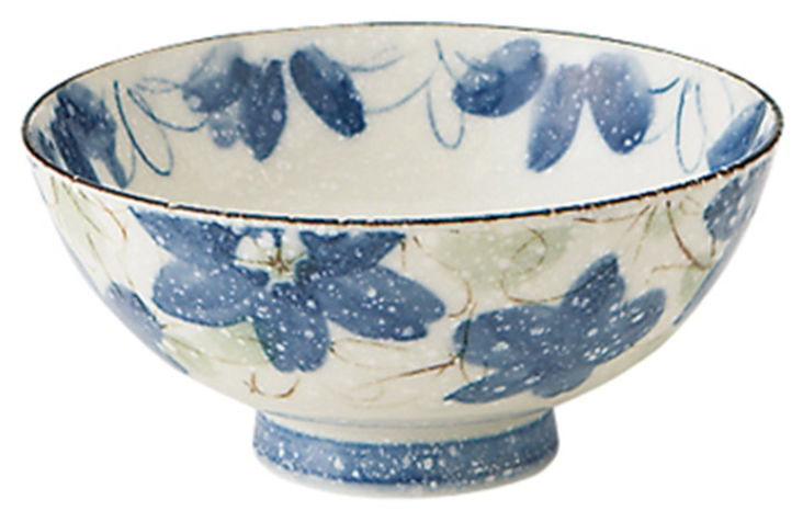 Flower Kaori (Blue) Round Tea Bowl