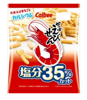 Calbee Chips Shrimp Flavour 35% Less Salt 68G