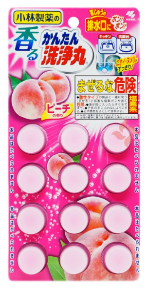 Kobayashi Pharmaceutical Sewer Deodorizing Cleansing Pills Pink 12 Tablets