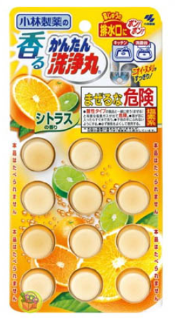 Kobayashi Pharmaceutical Sewer Deodorizing Cleansing Pills Orange 12 Tablets