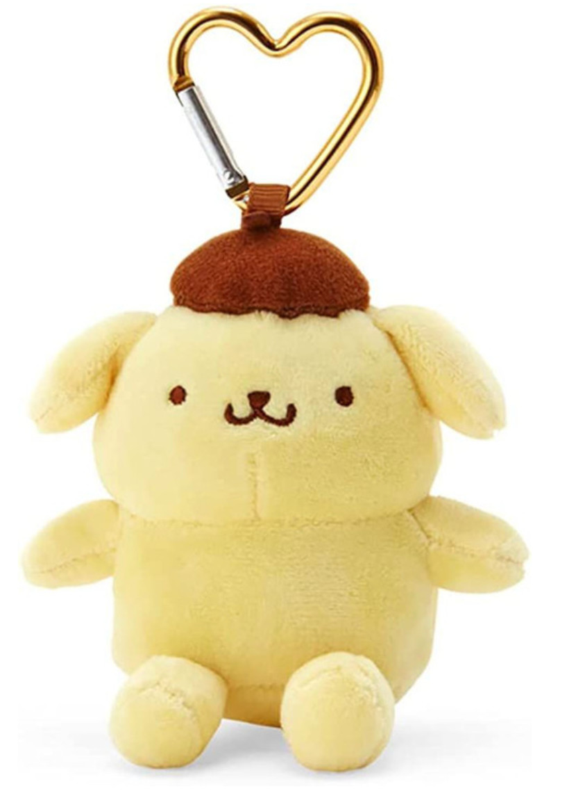 Sanrio Plush Mascot Holder with Heart Carabiner - Pom Pom Purin