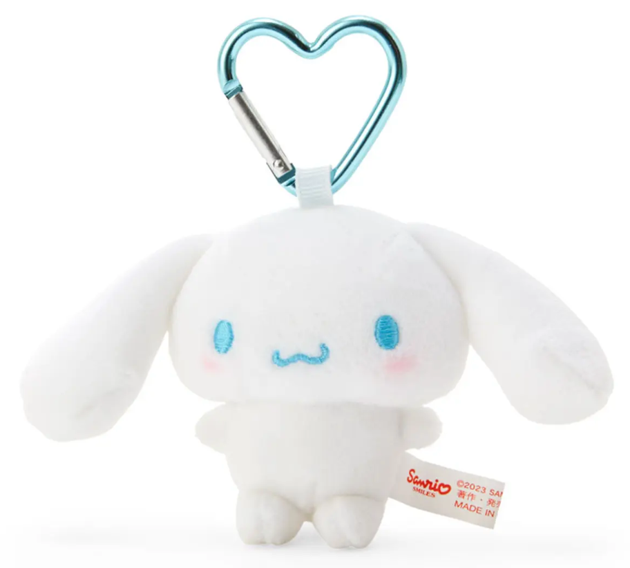 Sanrio Plush Mascot Holder with Heart Carabiner - Cinnamoroll