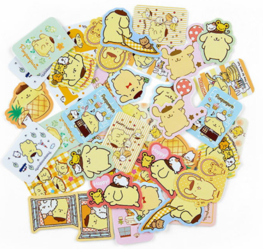 Sanrio Stickers and Case Set - Pom Pom Purin