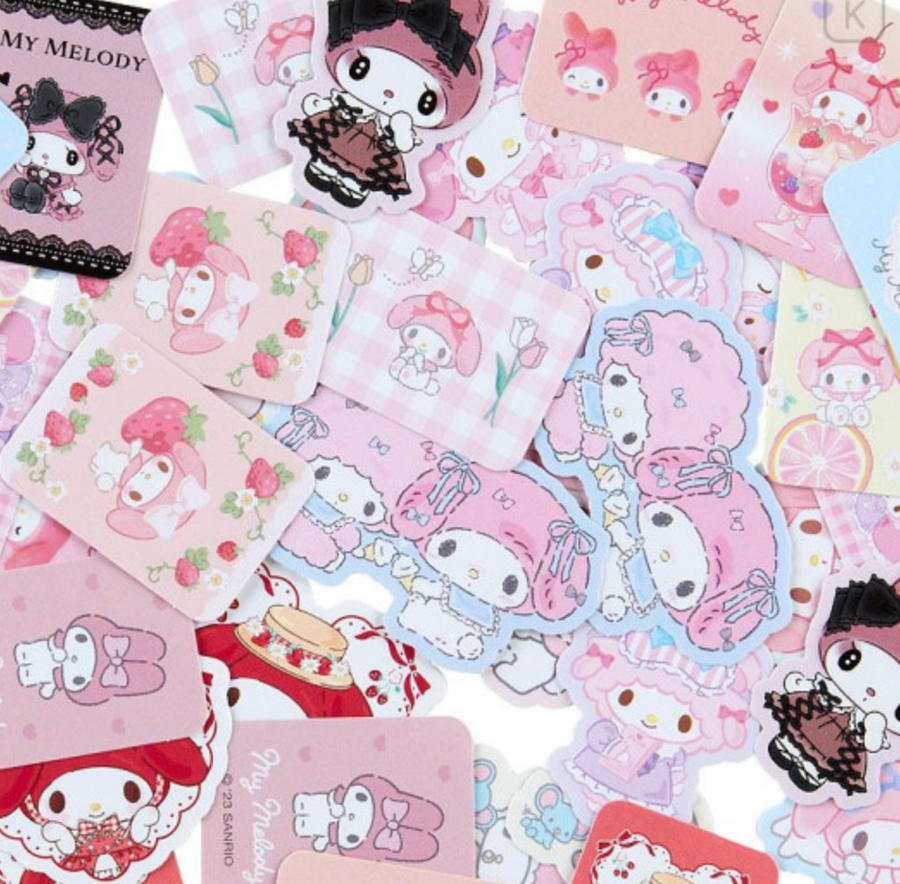 Sanrio Stickers and Case Set - My Melody