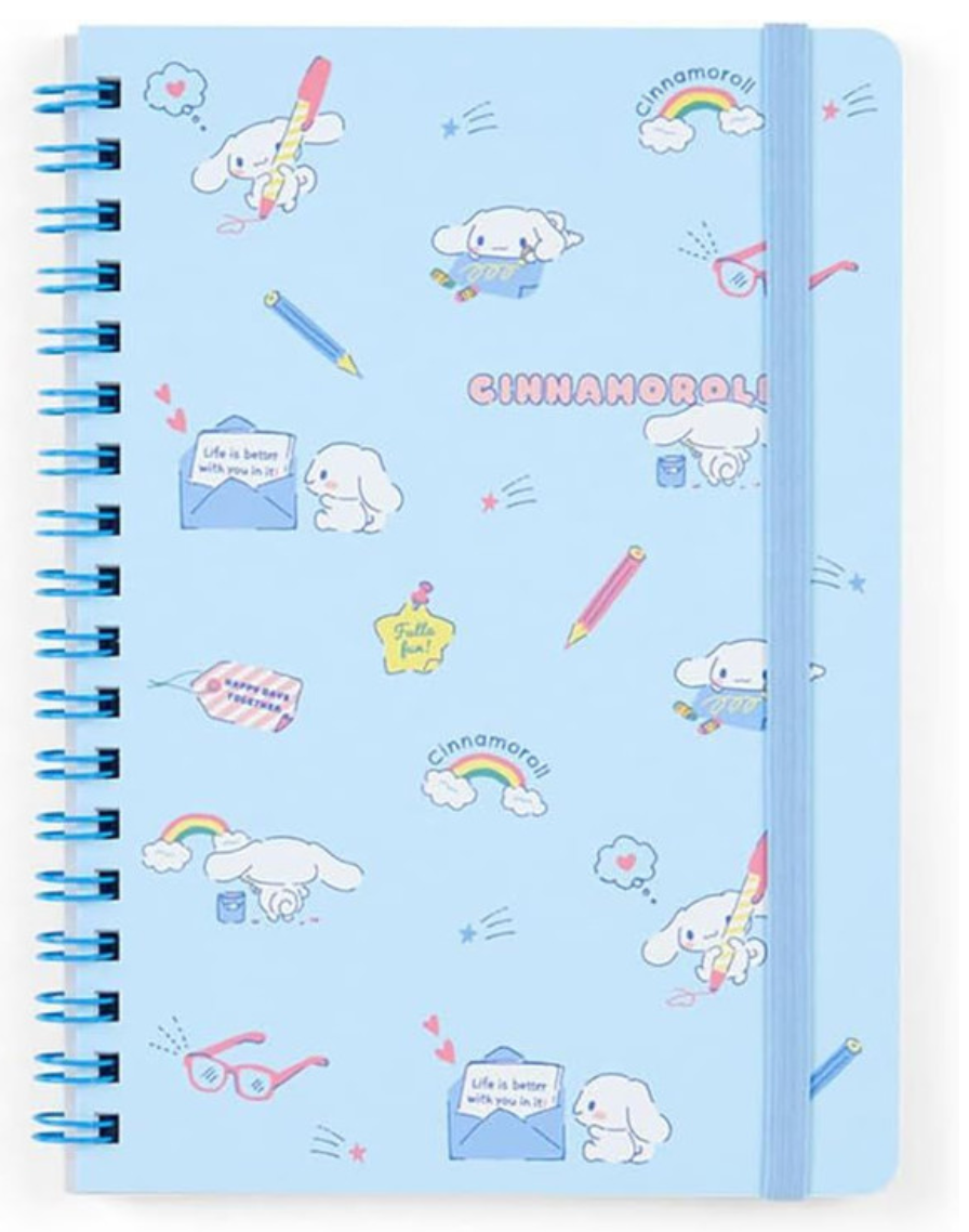 Cinnamoroll B6 Ruled Elastic Closure Notebook