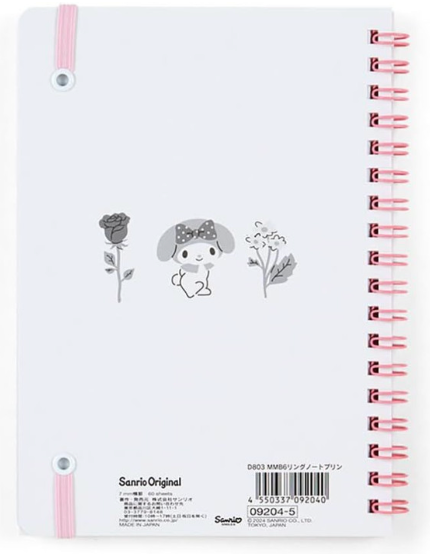 My Melody B6 Ruled Elastic Closure Notebook