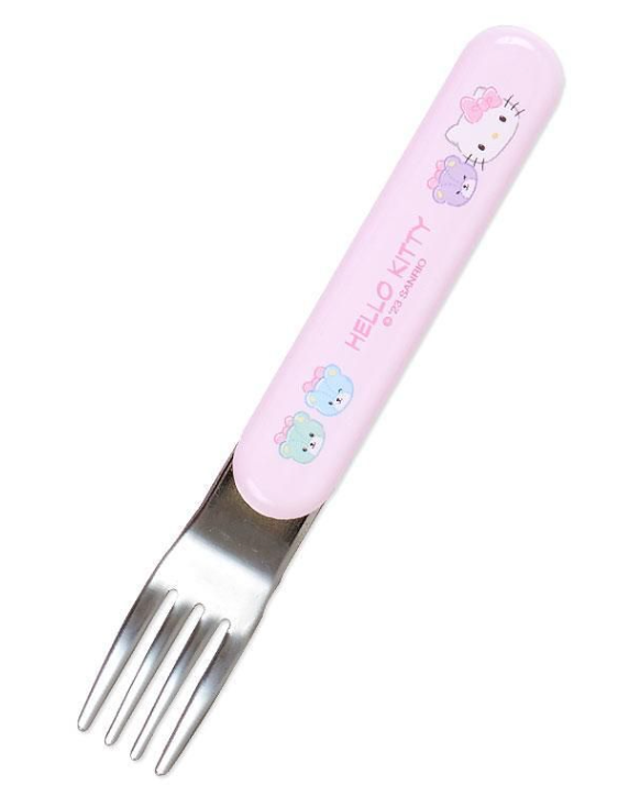 Sanrio Fork Spoon Chopsticks Tableware Set with Case - Hello Kitty