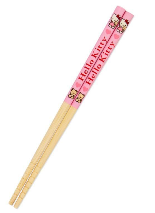 Sanrio Fork Spoon Chopsticks Tableware Set with Case - Hello Kitty