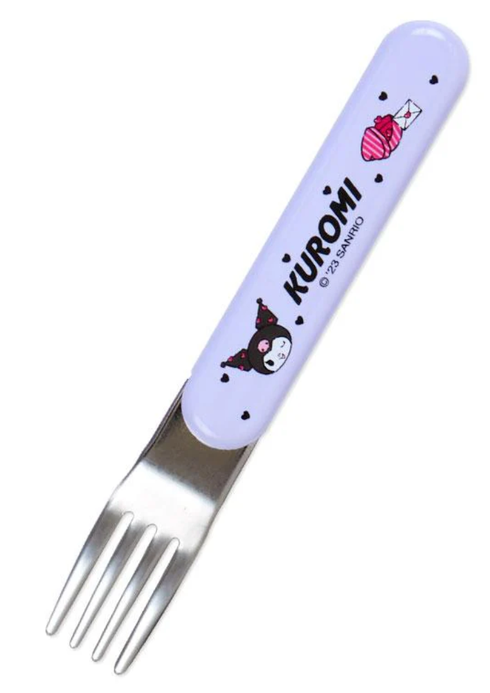 Sanrio Fork Spoon Chopsticks Tableware Set with Case - Kuromi