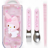 Sanrio Original Bento Lunch Cutlery Set Spoon Fork Chopstick - My Melody