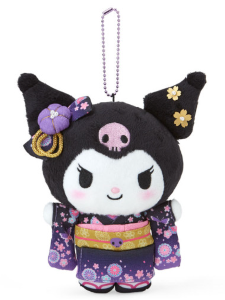 Sanrio Plush Mascot Holder with Heart Carabiner - Kuromi:Kimono