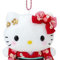 Sanrio Plush Mascot Holder with Heart Carabiner - Hello Kitty:Kimono