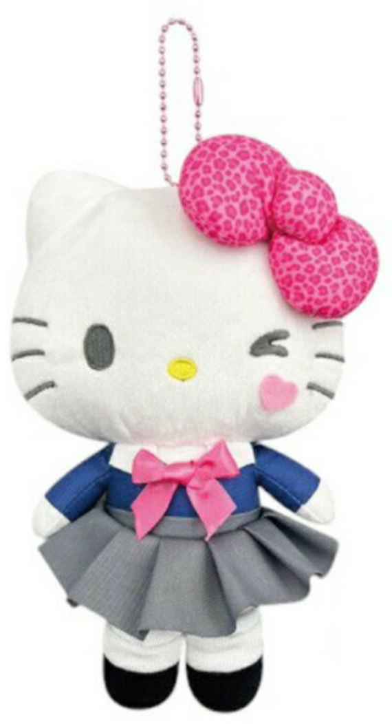 Sanrio Plush Mascot Holder with Heart Carabiner - Hello Kitty : Wink Tokimeki Heisei Kogal