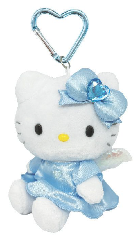 Sanrio Plush Mascot Holder with Heart Carabiner - Hello Kitty : Angel Blue