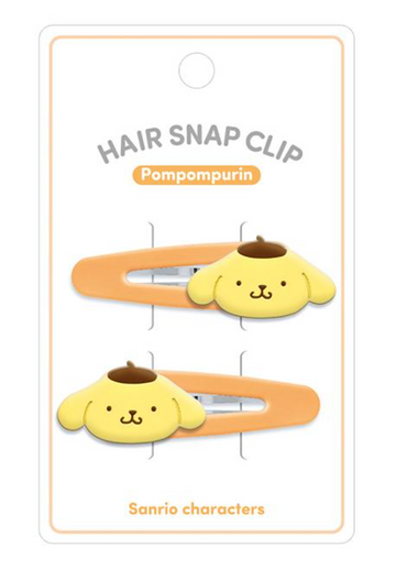 Sanrio Face-shaped Hair Clip Set - Pompompurin