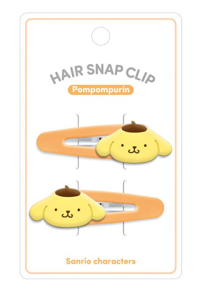 Sanrio Face-shaped Hair Clip Set - Pompompurin
