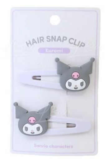 Sanrio Hair Clip Set of 2 - Kuromi : Smile