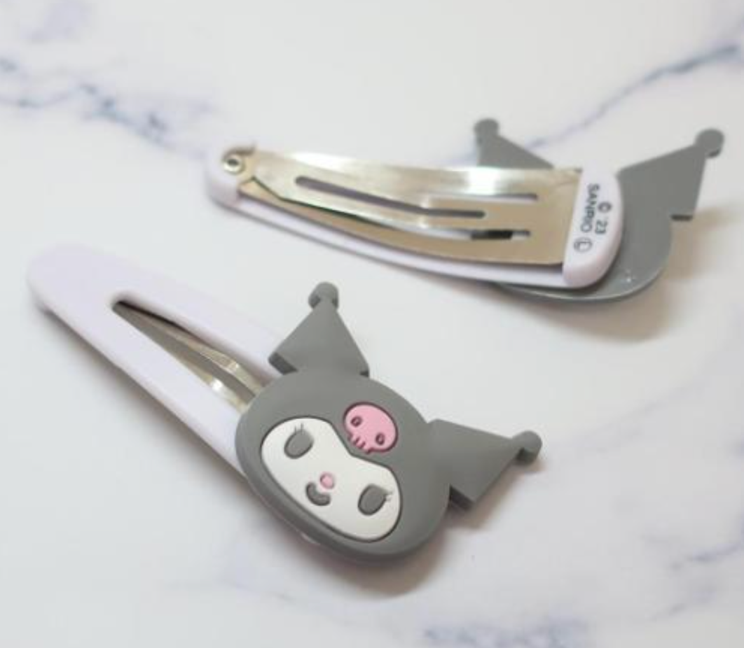 Sanrio Hair Clip Set of 2 - Kuromi : Smile