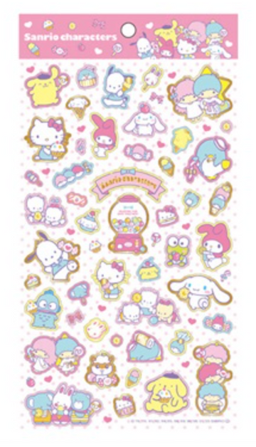 Sanrio Gold Accent Sticker - Sanrio Family : Gashapon