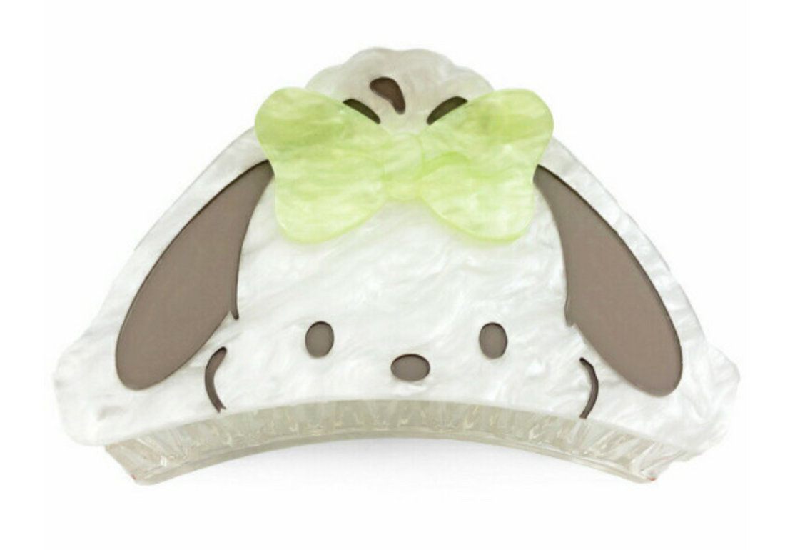 Sanrio Pearl Acrylic Hair Claw Clip - Pochacco : Ribbon