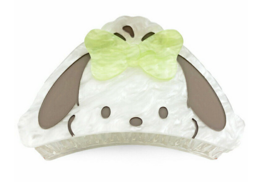 Sanrio Pearl Acrylic Hair Claw Clip - Pochacco : Ribbon