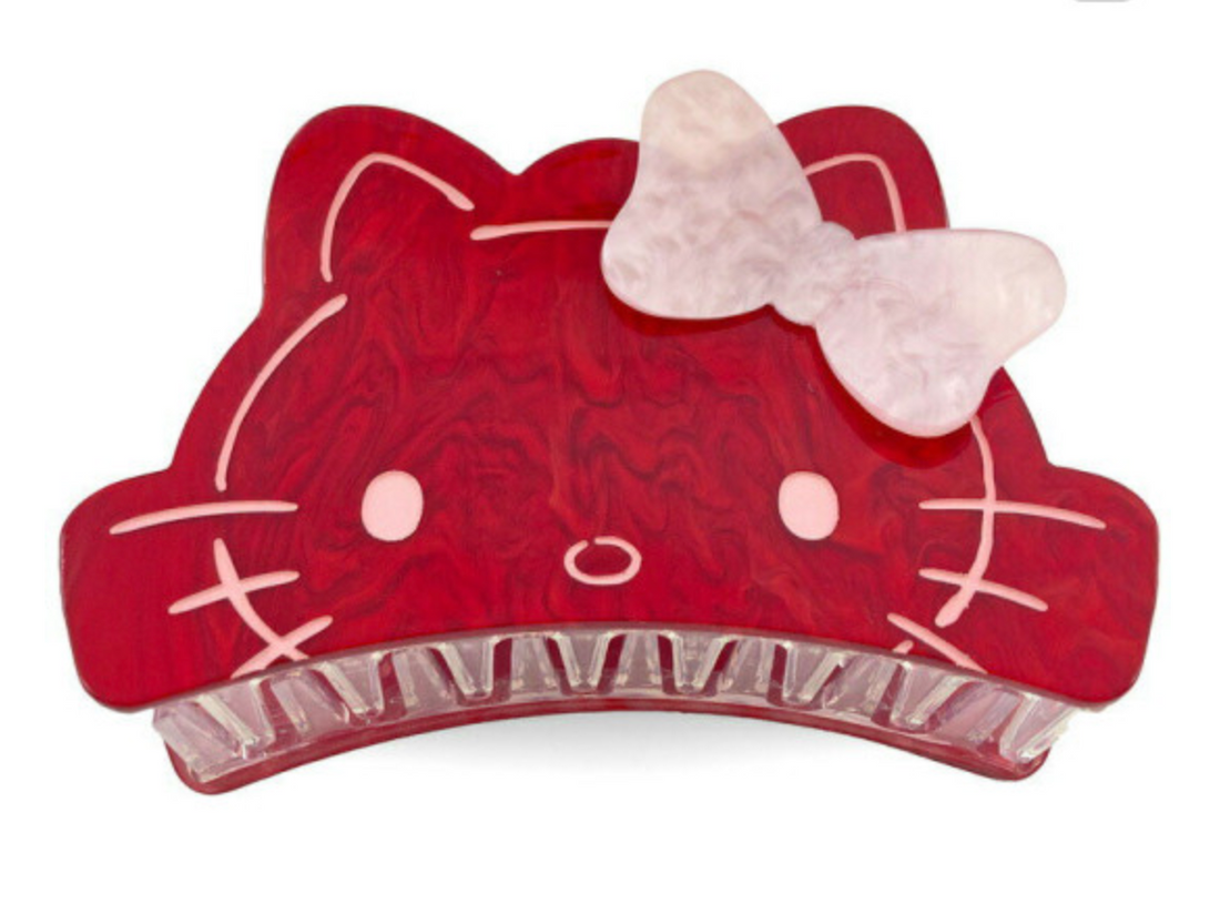 Sanrio Pearl Acrylic Hair Claw Clip - Hello Kitty : Ribbon