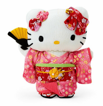 Sanrio Crepe Japanese Doll (M) - Hello Kitty : Pink 20cm
