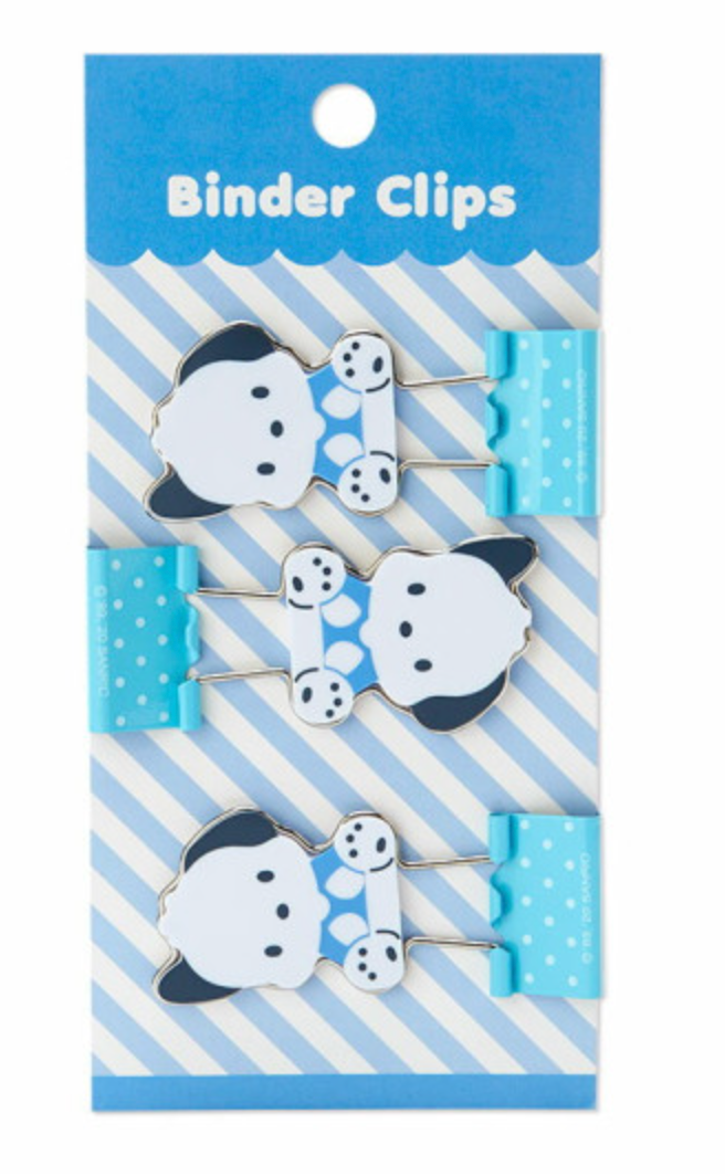 Sanrio Binder Clip 3pcs Set - Pochacco