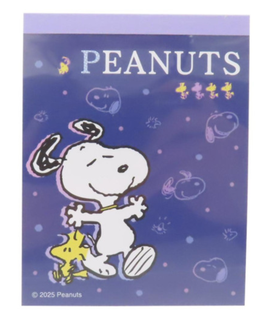 Peanuts Mini Notepad - Snoopy & Woodstock : Star Night – HIFUMI