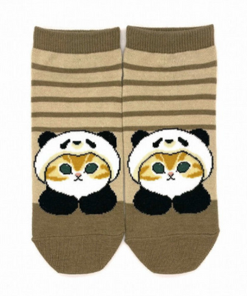 Mofusand Ankle Socks - Cat : Panda Brown