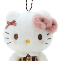 Sanrio Mascot Holder - Hello Kitty : Fluffy Mocha Plaid