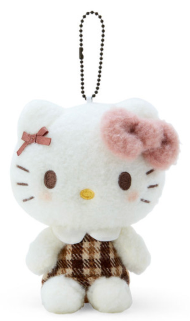 Sanrio Mascot Holder - Hello Kitty : Fluffy Mocha Plaid