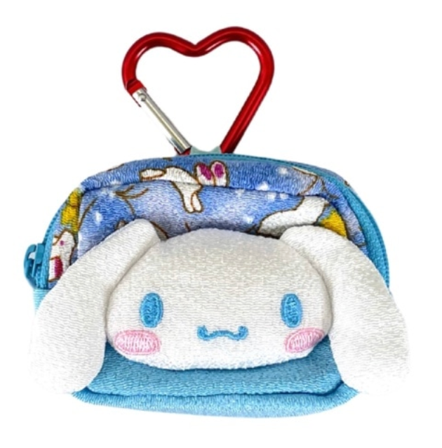 Sanrio Mini Square Pouch with Carabiner - Cinnamoroll Face