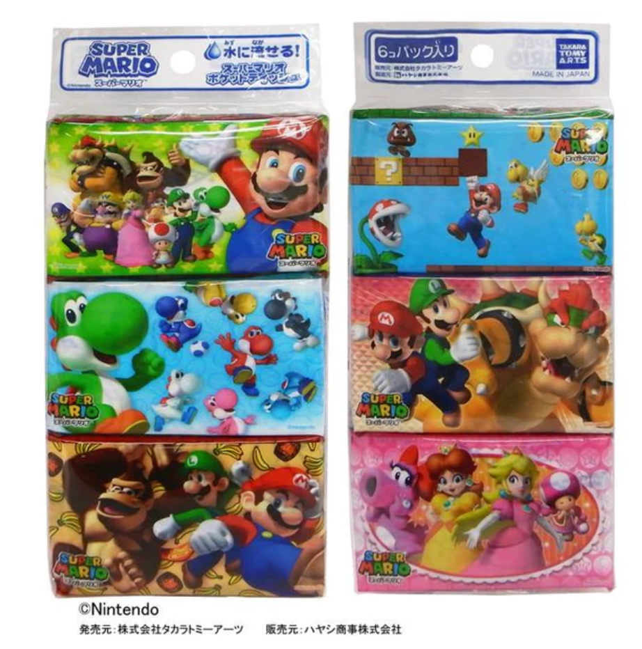 Super Mario Pocket Tissue (Pack of 6)