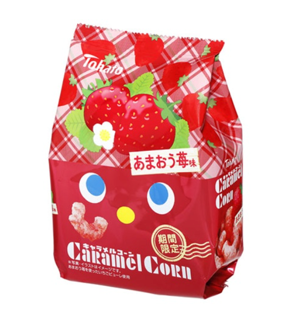Tohato Caramel Corn Strawberry Flavour 62G