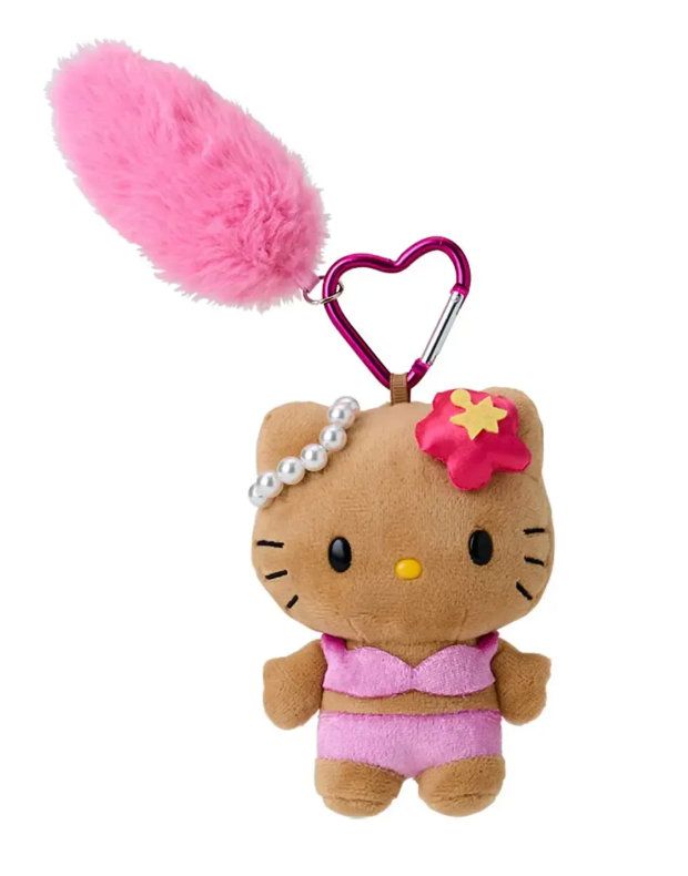 Sanrio Mascot Keychain with Tail - Hello Kitty : Gogo Gal Collection Tan