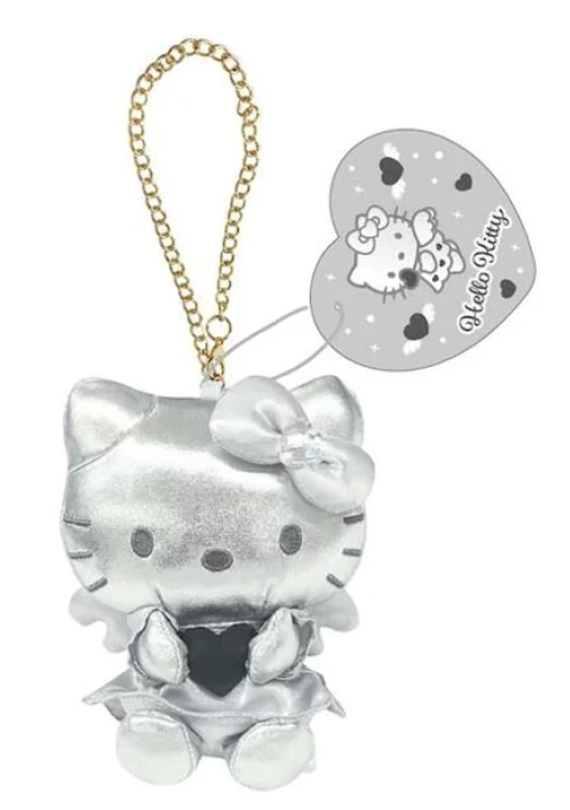 Sanrio Mascot Bag Charm - Hello Kitty : Black Angel Silver