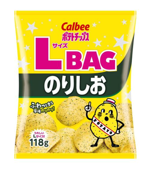 CALBEE POTATO CHIPS L SIZE SEAWEED SALT 118G