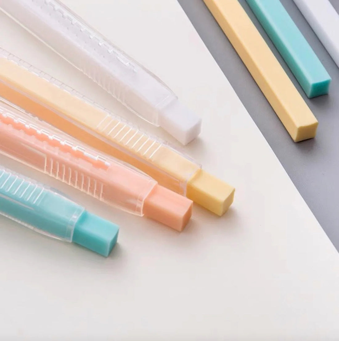 Kokuyo Pastel Cookie Retractable Erasers WSG-ERCP1T White