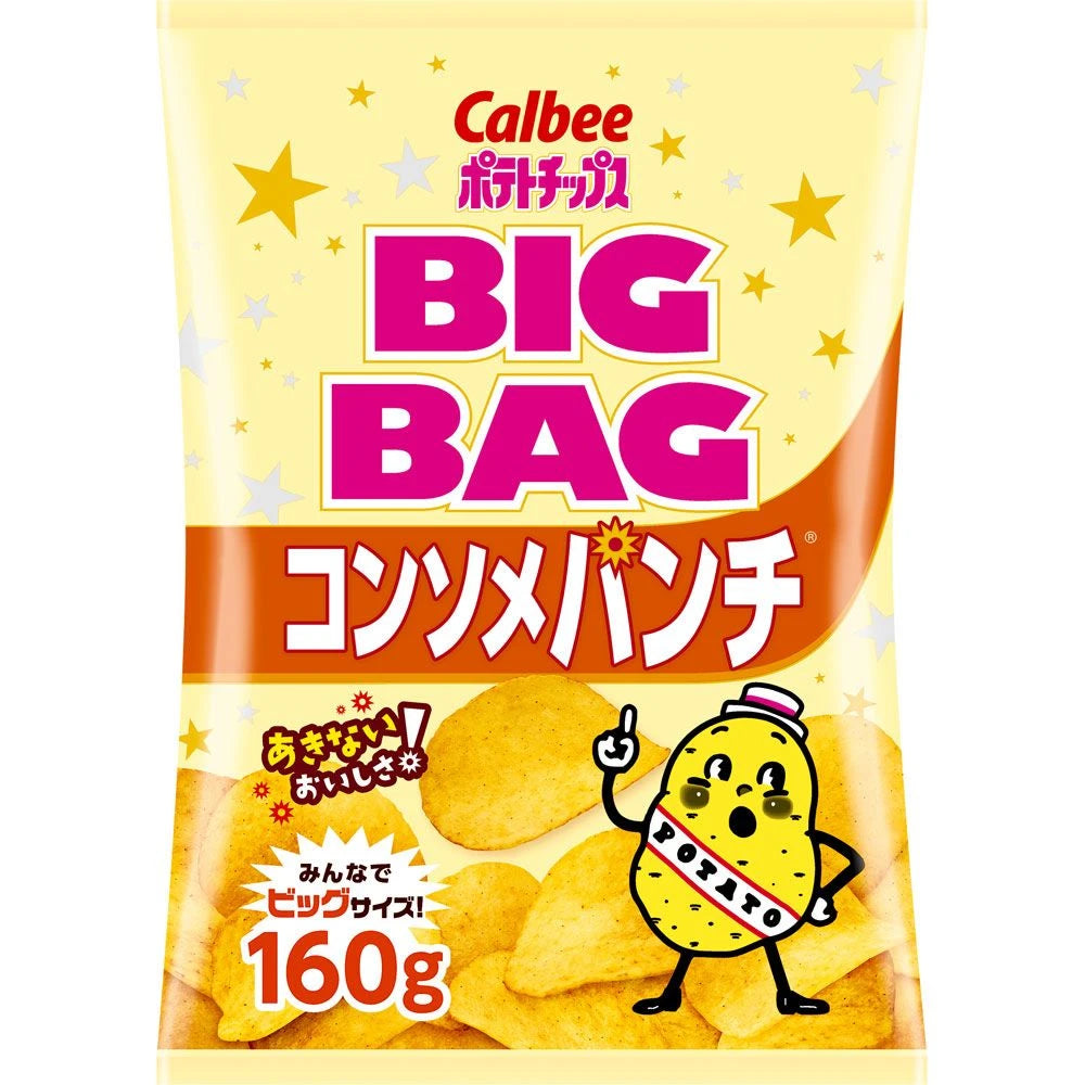 Calbee Big Bag Potato Chips Consomme Punch 160G