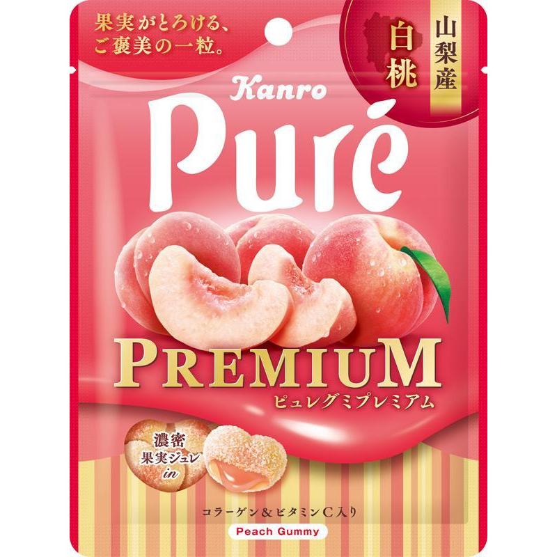 Kanro Pure Gummy Premium Peach 54g