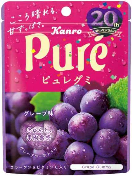 KANRO Pure Gummy Candy Grape Flavor 56g