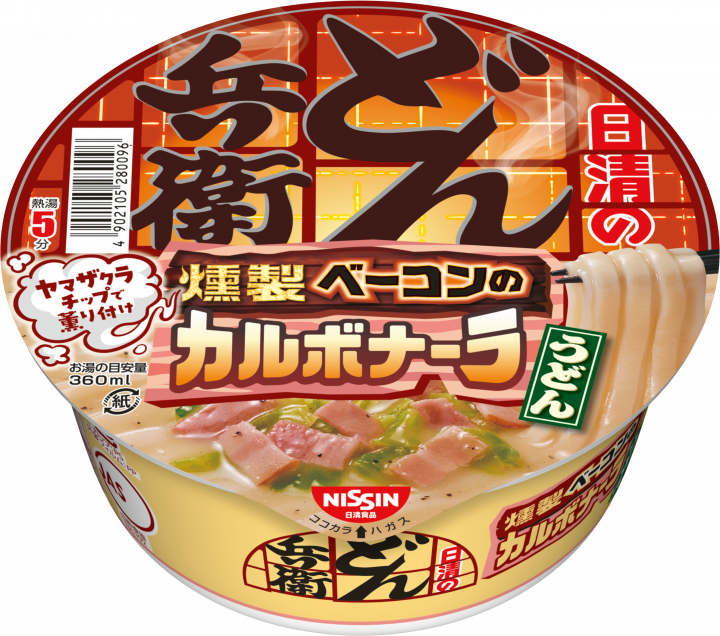 日清 丼兵卫 烟熏培根意面乌冬面 81G