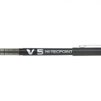 Pilot V5 Hi-Tecpoint 液体墨水圆珠笔 0.5 毫米笔尖 0.3 毫米线条 黑色