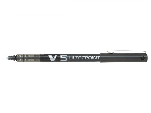 Pilot V5 Hi-Tecpoint 液体墨水圆珠笔 0.5 毫米笔尖 0.3 毫米线条 黑色