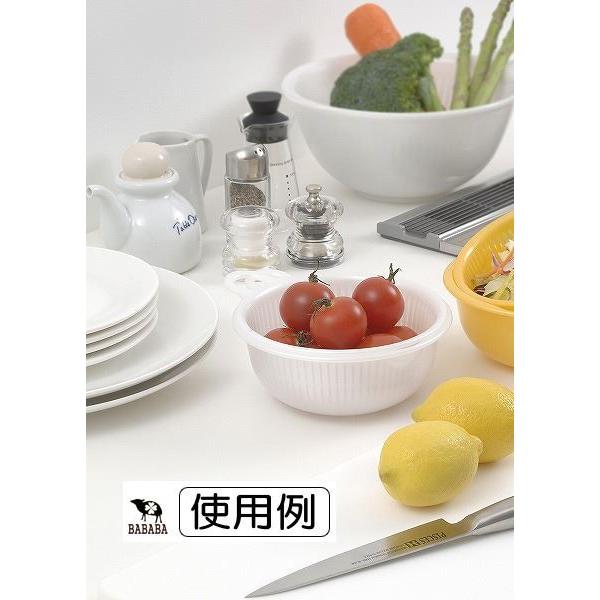 INOMATA Kitchen Plastic Vegetable Washing Bowl and Colander Set Mini 2pcs White