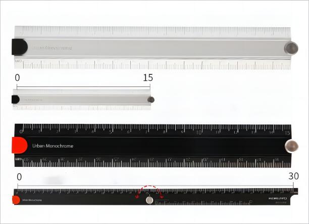 KOKUYO WSG-CLUW30D Folding Aluminum 30cm Ruler 160*24*3mm Black